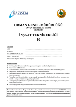 İnşaat Teknikerliği B - Orman Genel M&uuml;d&uuml;rl&uuml;ğ&uuml;