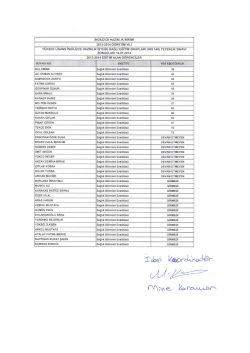 16.01.2014 Tarihinde Yapılan Yabancı Dil Yeterlik