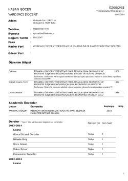 C.V. - Melikşah &Uuml;niversitesi