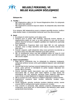belgeli personel ve belge kullanım sözleşmesi