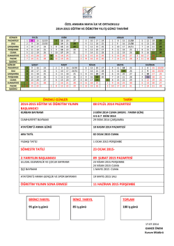 ÖNEMLİ GÜNLER TARİH 2014-2015 EĞİTİM VE