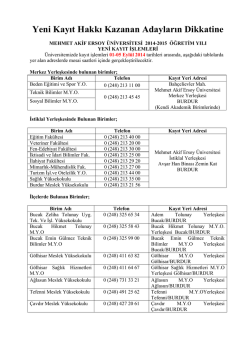 Kayıt İşlemleri - Sosyal Bilimler Meslek Y&uuml;ksekokulu