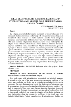 akşehir g&ouml;l&uuml; rehabilitasyon projesi &ouml;rneği