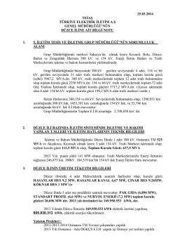 D&uuml;zce İl Bilgileri - Teiaş 5. İletim Tesis ve İşletme Grup M&uuml;d&uuml;rl&uuml;ğ&uuml;