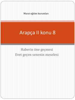 Arap&ccedil;a II konu 8