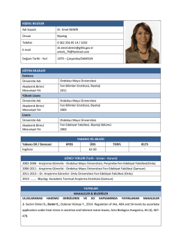 &Ouml;ZGE&Ccedil;MİŞ Dr. Emel DEMİR