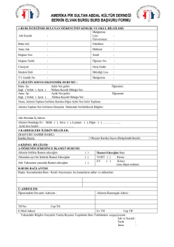 burs basvuru formu - AMERiKA PiR SULTAN ABDAL KÜLTÜR