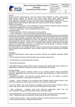 Beyin Damarsal Malformasyonu Ameliyatı Aydınlatılmış Onam Formu