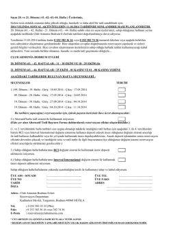 Sayın 20. ve 21. D&ouml;nem ( 41.-42.-43.-44. Hafta )