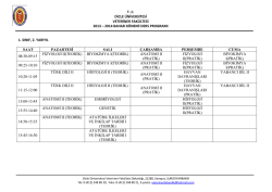 Haftalık Ders Programı