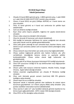HV-8132 Kayıt Cihazı Teknik Şartnamesi
