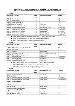 SBR 2013-2114 Bahar D&ouml;nemi a&ccedil;ılacak dersler