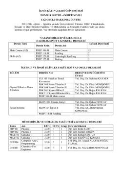 2011-2012 eğitim &ndash; &ouml;ğretim yılı yaz okulu hakkında duyuru