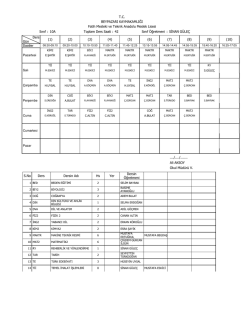 03 Kasım 2014 Ders Programı