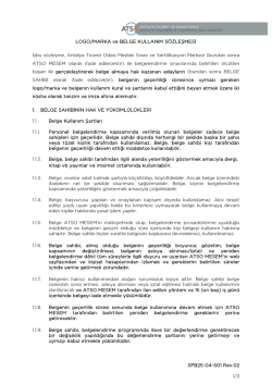 SPB25-04-S01 Rev.02 1/3 LOGO/MARKA ve BELGE KULLANIM