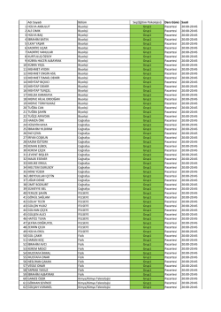 Adı Soyadı Bölüm Seç(Eğitim Psikolojisi) Ders Günü Saati 1 HÜLYA