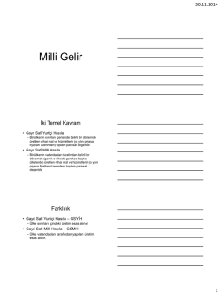 Milli Gelir Hesaplama Y&ouml;ntemleri