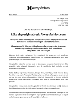 L&uuml;ks alışverişin adresi: Alwaysfashion.com
