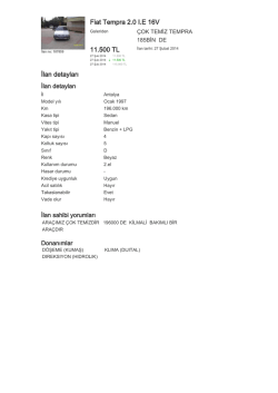 Fiat Tempra 2.0 I.E 16V 11.500 TL İlan detayları