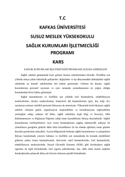 Sağlık Kurumları İşletmeciliği