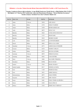 Ek :Katılımcı Listesi - H&acirc;kimler ve Savcılar Y&uuml;ksek Kurulu