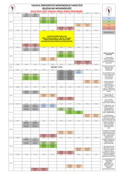 Bilgisayar M&uuml;hendisliği G&uuml;z Yarıyılı Final Sınav Programı