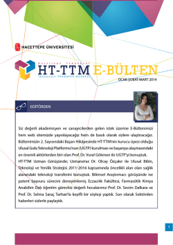 ocak - şubat - mart 2014 - Hacettepe Teknoloji Transfer Merkezi