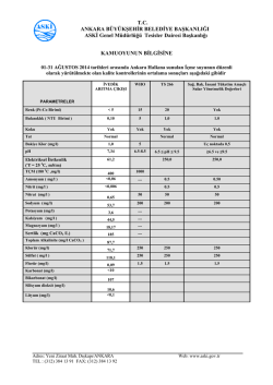 ANKARA SU VE KANALİZASYON İDARESİ GENEL