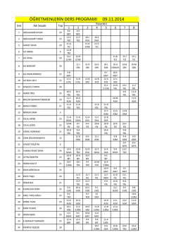 &ouml;ğretmenlerin ders programı 09.11.2014