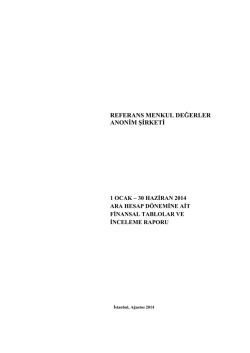 Finansal Durum Tablosu (Bilanço) 01.01