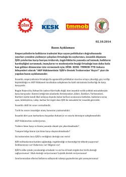 02.10.2014 Basın A&ccedil;ıklaması