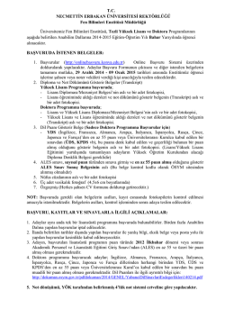 FBE 2014-2015 &Ouml;ğretim Yılı Bahar D&ouml;nemi Tezli Y&uuml;ksek Lisans ve
