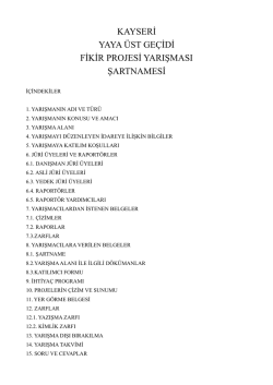 kayseri yaya &uuml;st ge&ccedil;idi fikir projesi yarışması şartnamesi