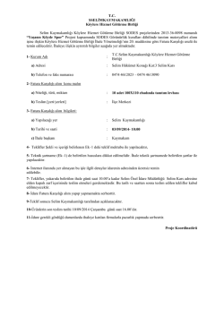 T.C. SSELİMKAYMAKAMLIĞI K&ouml;ylere Hizmet G&ouml;t&uuml;rme Birliği Selim