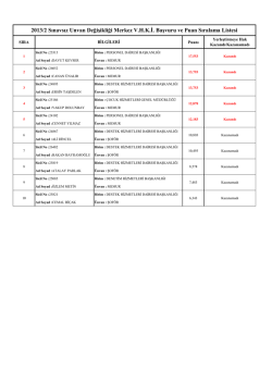 2013/2 Sınavsız Unvan Değişikliği Merkez V.H.K.İ. Başvuru ve Puan