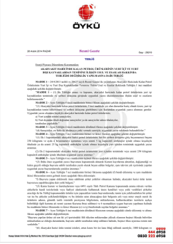 Akaryakıt harici Petrol &uuml;r&uuml;nleri i&ccedil;in EPDK uygunluk yazısı sadece
