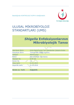 Shigella enfeksiyonları - T&uuml;rkiye Halk Sağlığı Kurumu