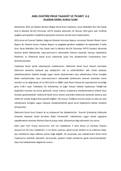 Genel Kurul Toplantıları