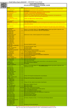 Akademik Takvim 2014-2015 - Yabancı Diller Y&uuml;ksek Okulu