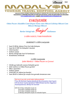 ESKİŞEHİR Trenle Tur Programı ve &Uuml;cret