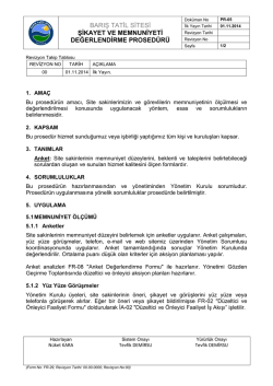 Şikayet ve Memnuniyeti Değerlendirme Prosed&uuml;r&uuml;