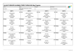 ALAÇATI SENIOR KLASMAN TENİS TURNUVASI Maç