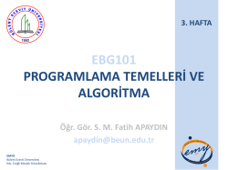 3. hafta sunusu - Kdz. Ereğli MYO