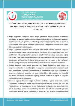 SAĞLIK UYGULAMA TEBLİĞİNDE YER ALAN KISITLAMALRDAN