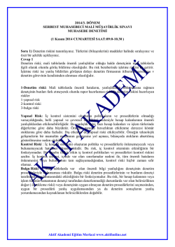 Aktif Akademi Eğitim Merkezi www.aktifonline.net 2014/3. D&Ouml;NEM