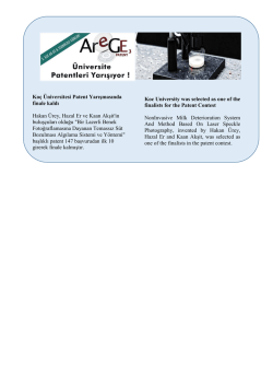 Ko&ccedil; &Uuml;niversitesi Patent Yarışmasında finale kaldı Hakan &Uuml;rey