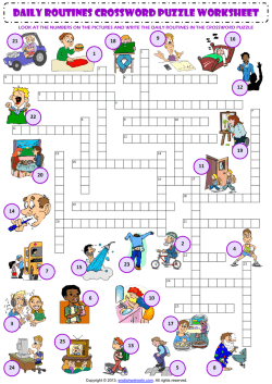 daily routines CROSSWORD PUZZLE worksheet