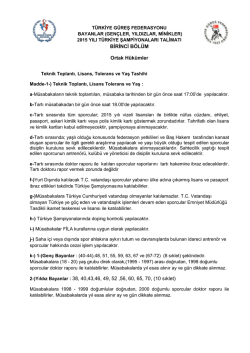 BİRİNCİ BÖLÜM Ortak Hükümler 2-)Yıldız Bayanlar