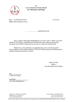 18176005/903/919222 27/01/2015 Konu: Rehber &Ouml;ğretmen