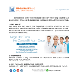 20 YILLIK SA&Ccedil; EKİMİ TECR&Uuml;BEMİZLE SİZİN HER